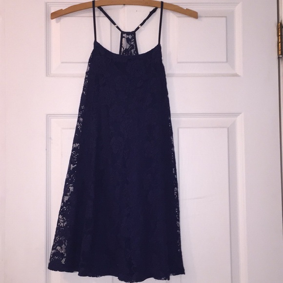 Forever 21 Dresses & Skirts - Navy blue flower lace dress